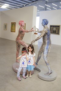 Kids were excited to be amongst sculptures and paintings